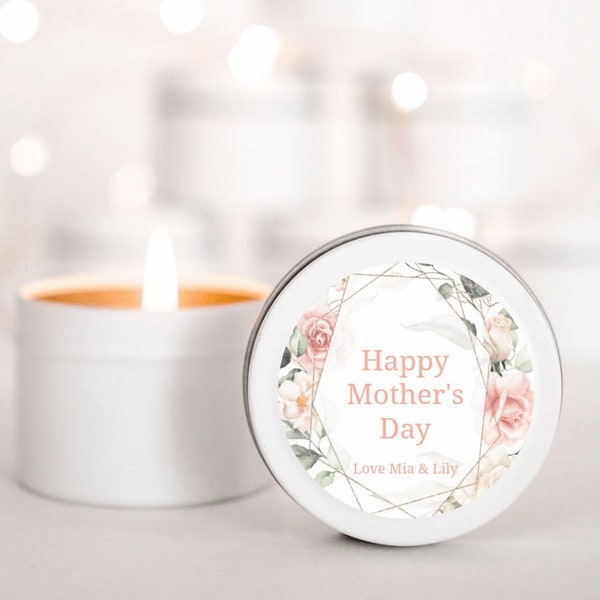 Mother's day gift, Gift for Mum Floral Personalised Candle Gift for mothers day,  Gifts from children, cute gifts, meaningful gift