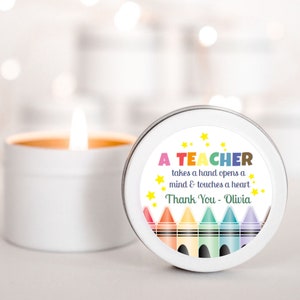 TEACHER THANK YOU candle| teacher appreciation gift | personalised small gift | teacher gifts | candle tin | end of year gifts