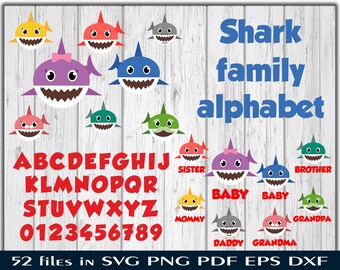 Download Baby shark font | Etsy