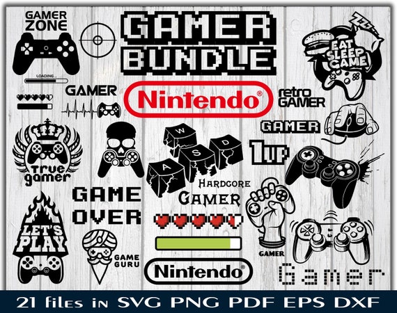 Gamer Svg Gaming Clipart Game Controller Loading Eat Sleep Game Bundle Silhouette Stencil File Cricut Vector Cut File Svg Png Pdf Eps Dxf - roblox hoodie transparent png clipart free download ywd