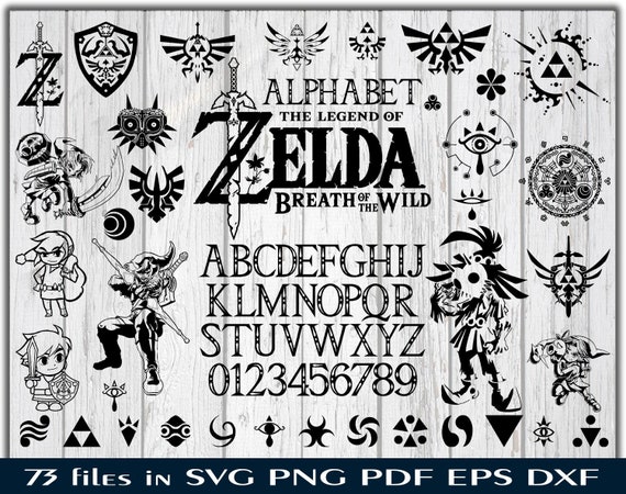 Zelda Svg The Legend Of Zelda Alphabet Clipart Zelda Etsy