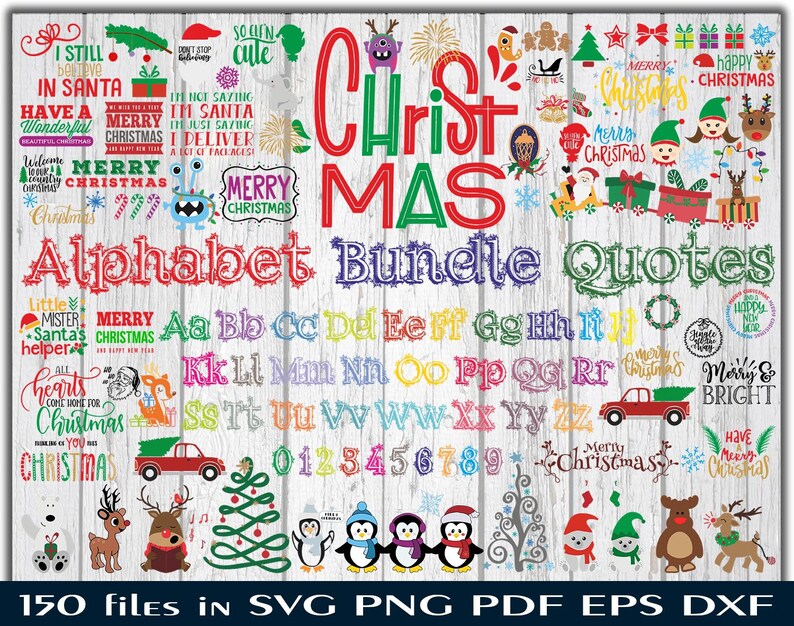 Download Christmas Svg Merry Christmas Alphabet Santa Holiday Svg Etsy PSD Mockup Templates
