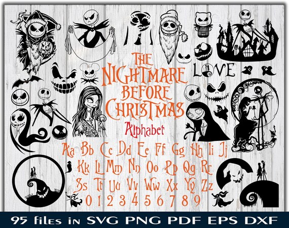 Download Free Christmas Svg Skellington Alphabet Clipart Font Bundle Etsy SVG DXF Cut File