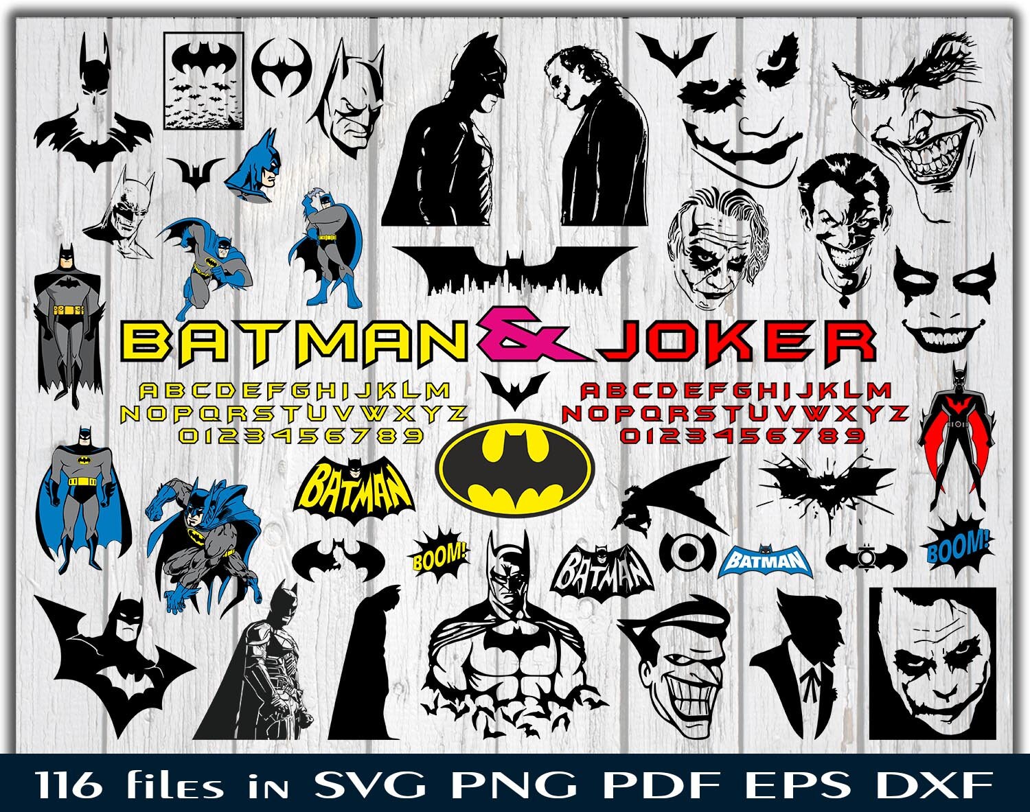 Batman Joker Svg Super Heroes Alphabet Clipart Superhero Font Etsy