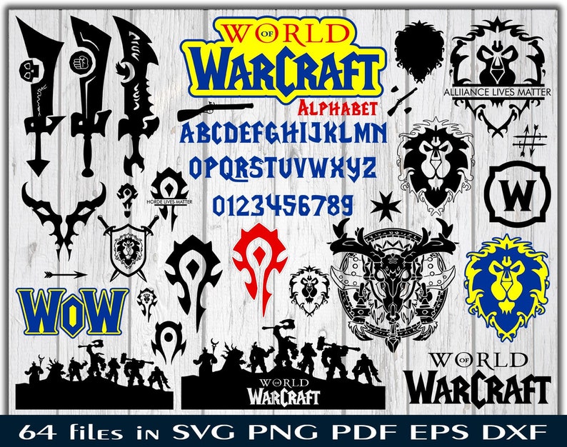 Warcraft Svg World Of Warcraft Alphabet Clipart Superhero Font Etsy
