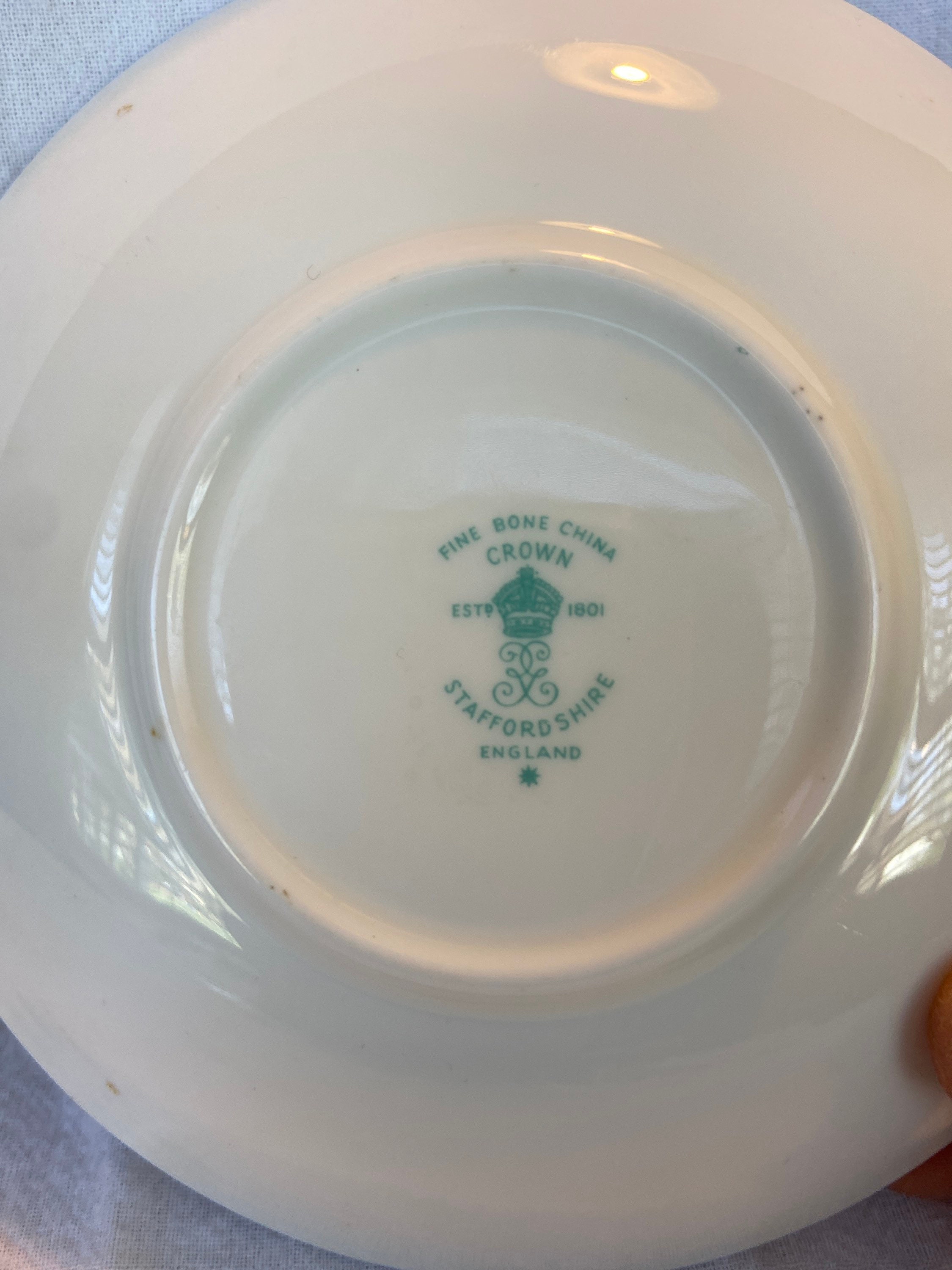 Crown Staffordshire Ellesmere Teal Demitasse Cup & Saucer