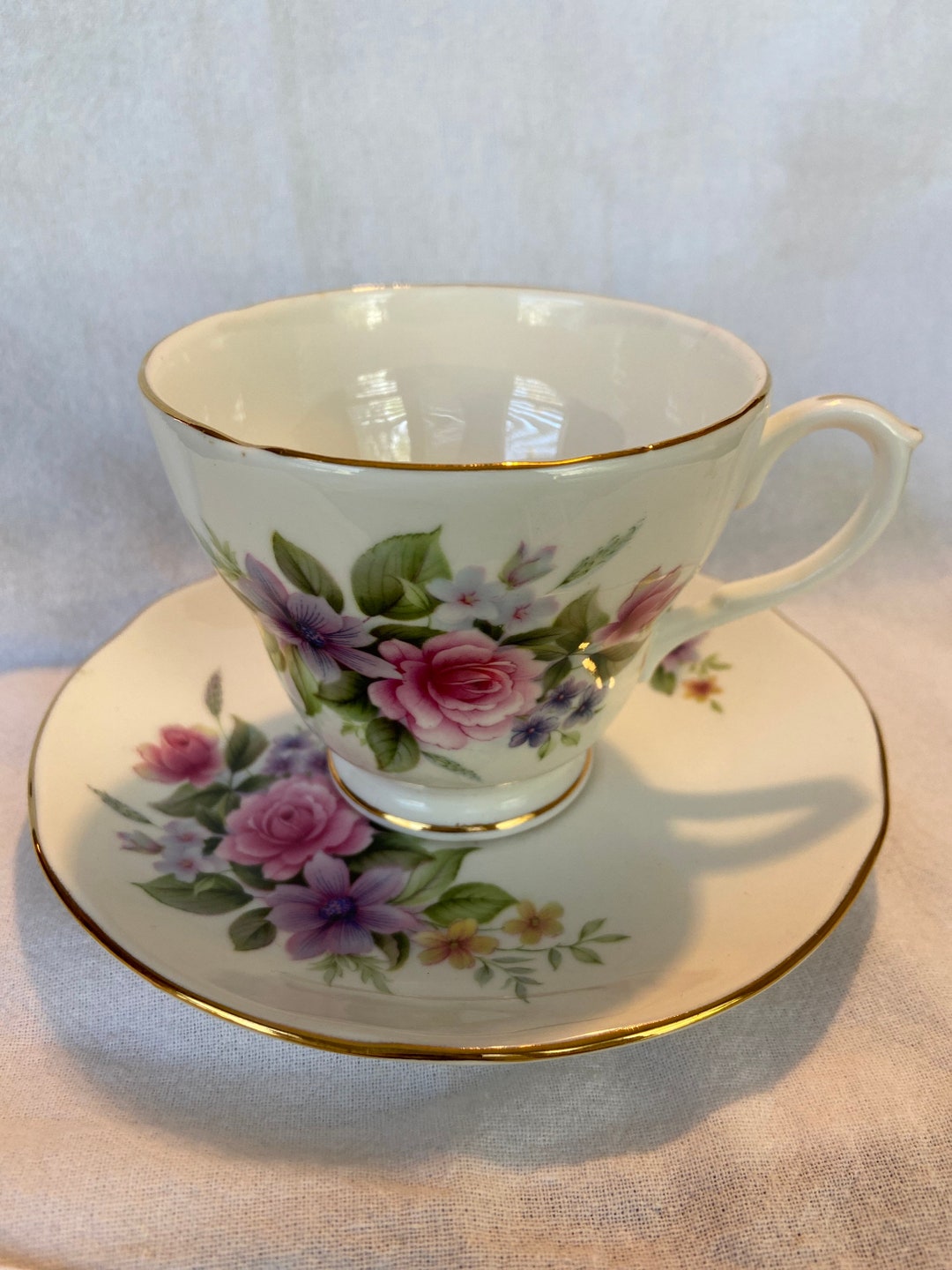 Duchess Bone China Teacup and Saucer Set Made in England Etsy