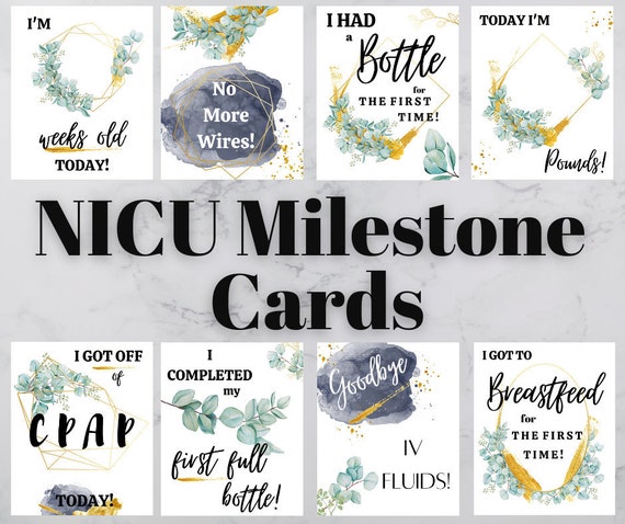 NICU Milestone Cards Nicu Baby Gift Nicu Mom Gift Gender