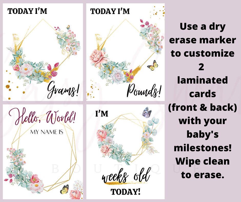NICU Milestone Cards NICU Baby Gift Premie Baby Girl Gift - Etsy