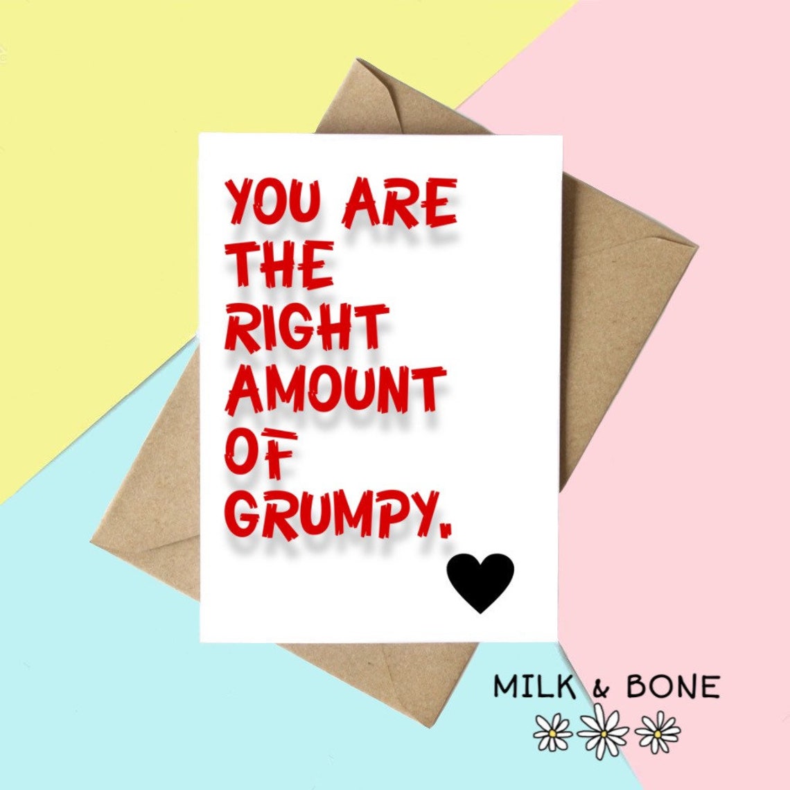 Right amount of grumpy Birthday card gift present idea | Etsy