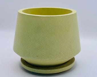 Concrete Geometric Jar, Planter with Lid
