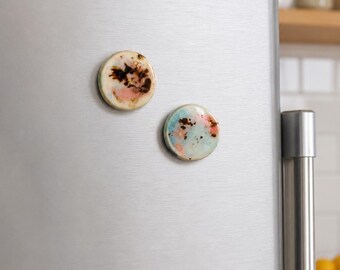 Ceramic Magnets (set of 2) - Watercolor Glaze