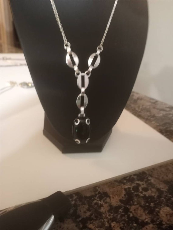 Square Black and Silver Necklace, Like New. - image 2