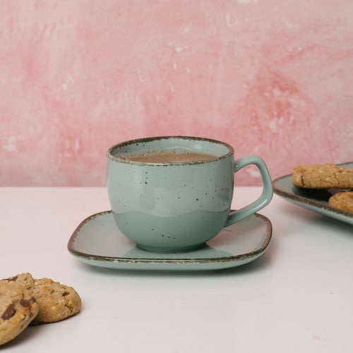 D&F Natural Collection Coffee/Tea Cup and Saucer, Cappuccino Cup, Latte Cup, Birthday, Father’s day Gift Idea