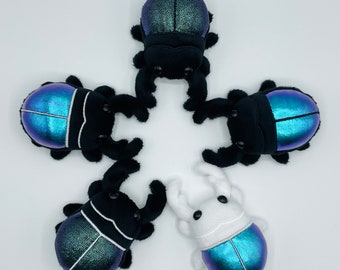MINI PLUSH Squeaky Shiny Stag Beetle plush magnetic adorable cute tiny bug plush