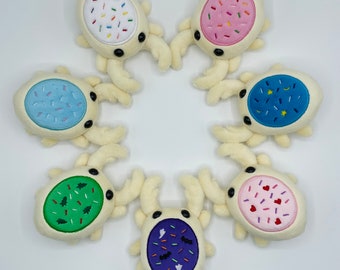 MINI PLUSH Sugar Cookie with Sprinkles and Frosting Dessert Stag Beetle Plush magnetic squeaky adorable cute tiny bug