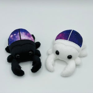 MINI PLUSH Squeaky Galaxy shell Stag Beetle plush magnetic adorable cute tiny bug plush black white