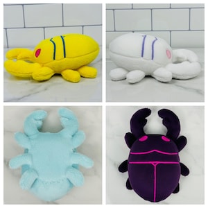 Stag Beetle Plush – Handmade Minky Bug Plushie, Colorful Coleoptera ...