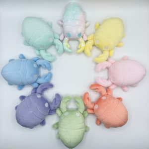 Adorable Pastel Stag Beetle Plush Easter Spring Cute Made to Order Embroidered Beetle