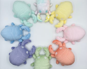 Adorable Pastel Stag Beetle Plush Easter Spring Cute Made to Order Embroidered Beetle