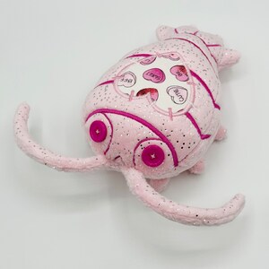 Adorable Colorful Patchwork Valentine’s Day Pink Glitter Heart Isopod Plush Cute Love Bug