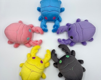 Adorable Colorful Stag Beetle Plush Cute Made to Order