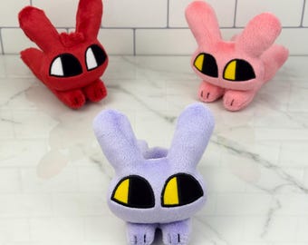 Mini Plush Jax Bunny Rabbit TADC Fan Art Plushie, Tiny Little Guy Plush, Small Handmade Cute Gift