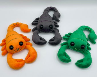 Adorable Scorpion Plush – Cute Minky Arachnid Bug Plushie, Colorful Handmade Insect Toy, Unique Gift Made to Order