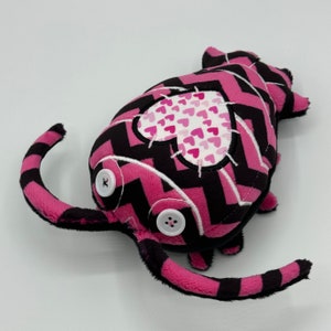 Adorable Colorful Patchwork Valentine’s Day Heart Hot Pink Black Isopod Plush Cute Love Bug