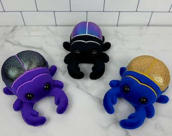 Shiny Shell Stag Beetle Bug Insect Coleoptera Minky Plush Adorable Colorful Unique Customizable Plushie Handmade Cute Gift Made to Order