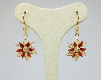 Christmas Star - Gold-plated Silver Filigree Earrings