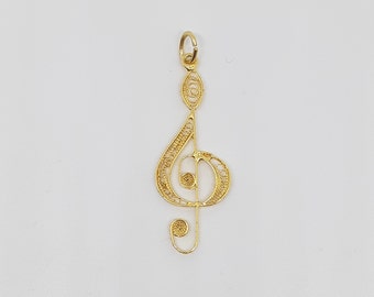 Violin Key - Silver watermark pendant