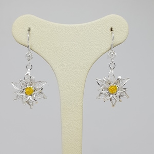 Alpine stars edelweiss - Silver watermark earrings