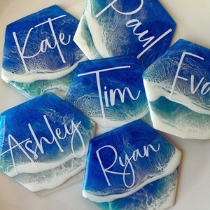 Ocean Wedding Place Cards, Coastal Wedding Name Cards, Beach Theme Escort Cards, Nautical Wedding Decor