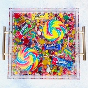 Candy Tray, Colorful Resin Serving Tray, Coffee Table Tray, Candy Party Supplies, Candy Land Theme, Sprinkle Tray