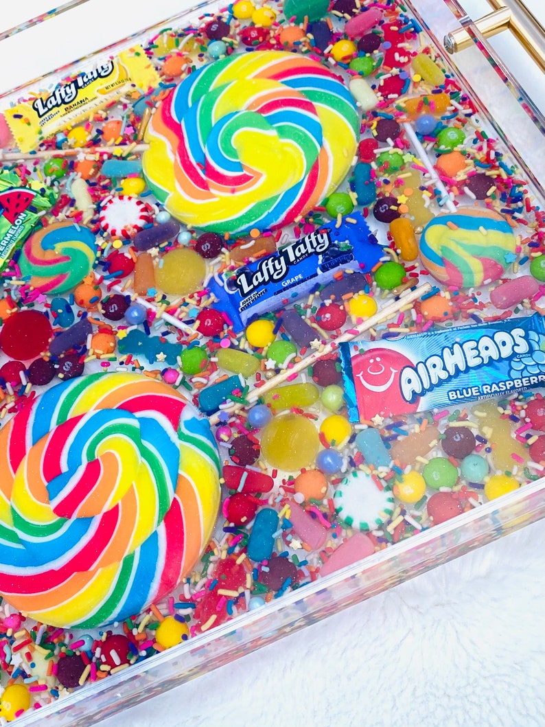 Candy Tray Colorful Serving Tray Coffee Table Tray Candy Etsy