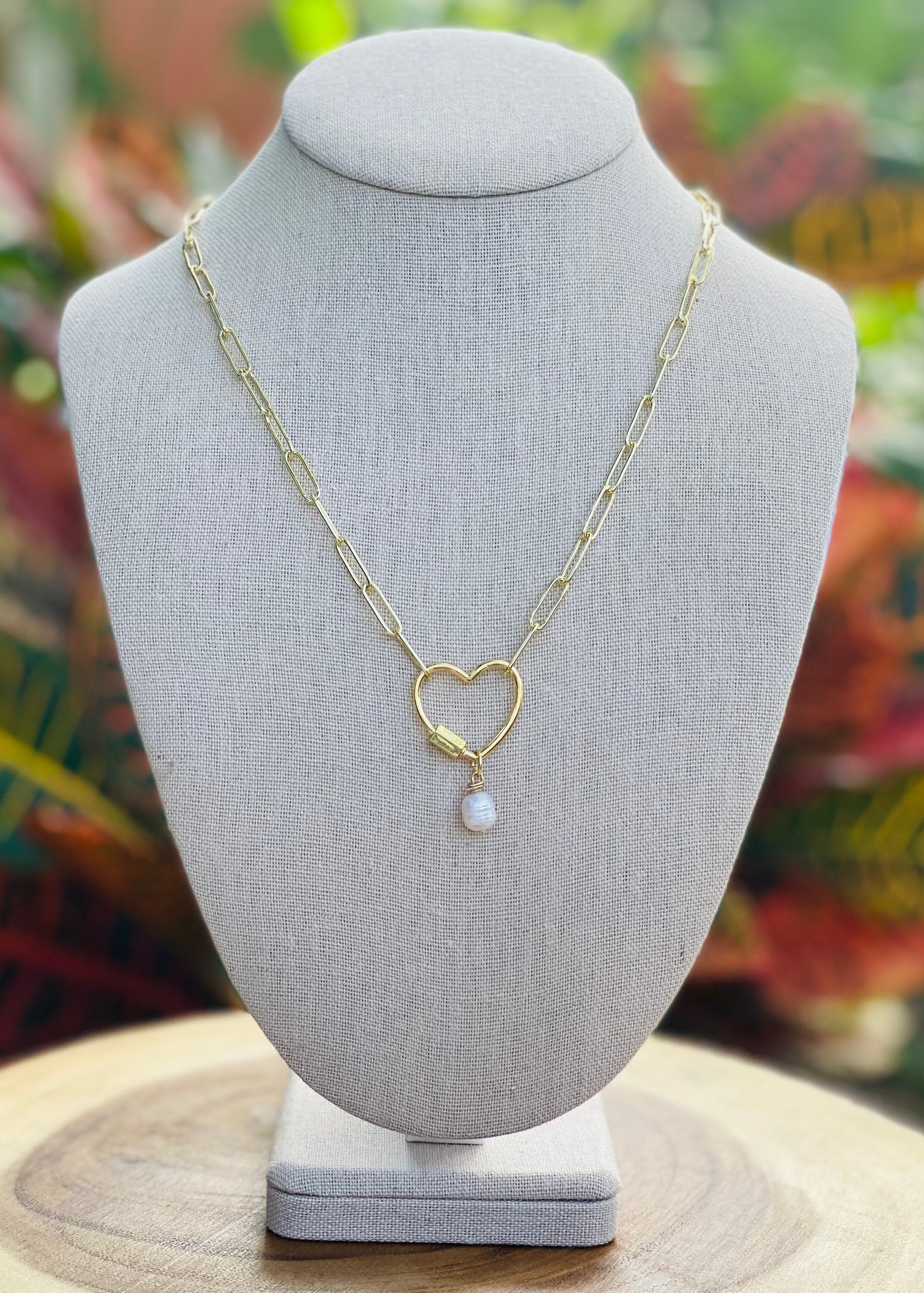 Paperclip Chain Necklace Heart Necklace 