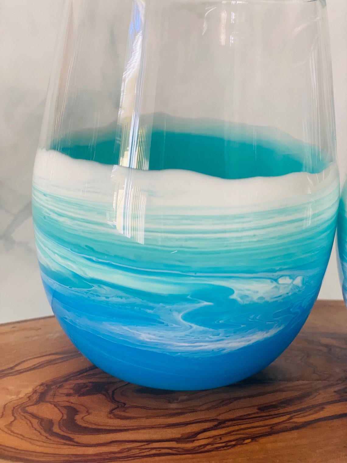 Ocean Theme Wine Glasses Beach Home Decor Custom Wine Etsy