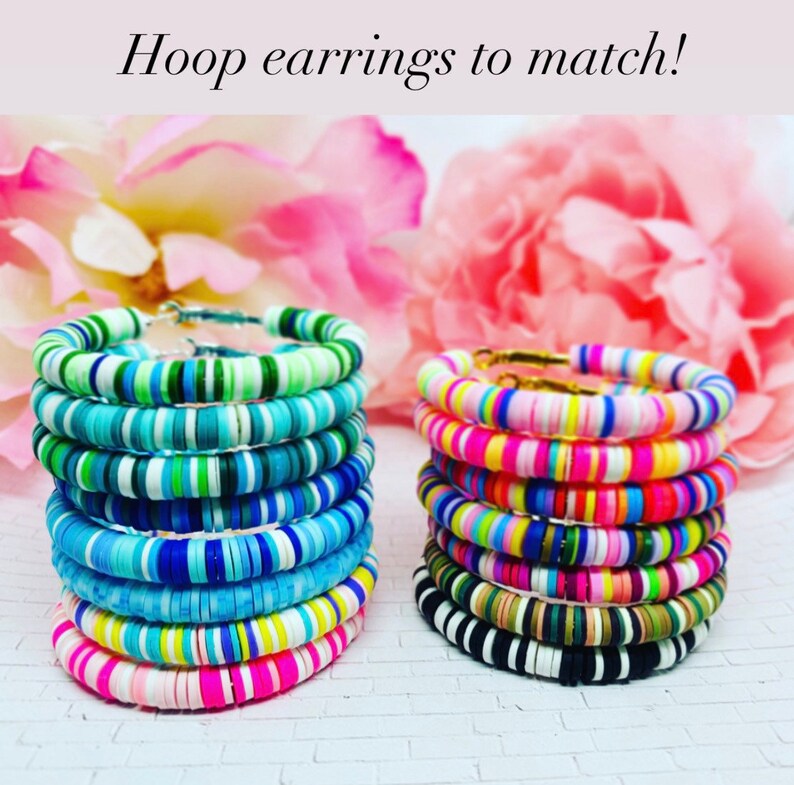 boho necklace gift for her heishi bead necklace women\u2019s beaded necklace,rainbow color necklace Colorful surfer necklace