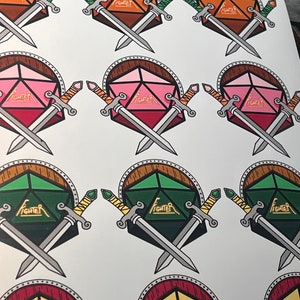 Adesivo combattente DnD D20