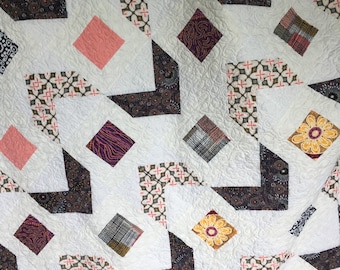Quilt Flying Arrows Lap Quilt: Art Gallery Fabrics (66"x65")