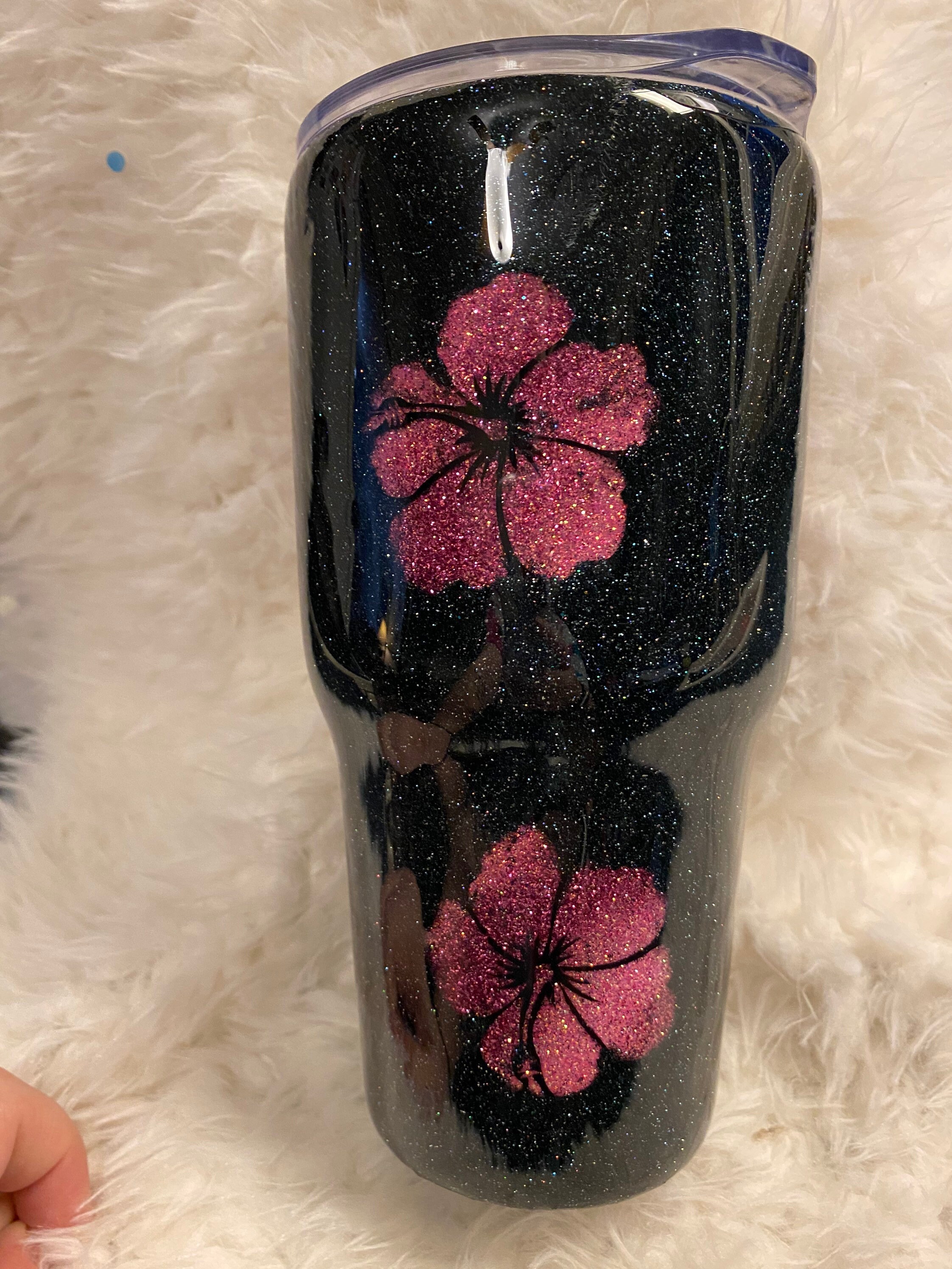 Peek A Boo Glitter Tumbler w/straw & lid Etsy