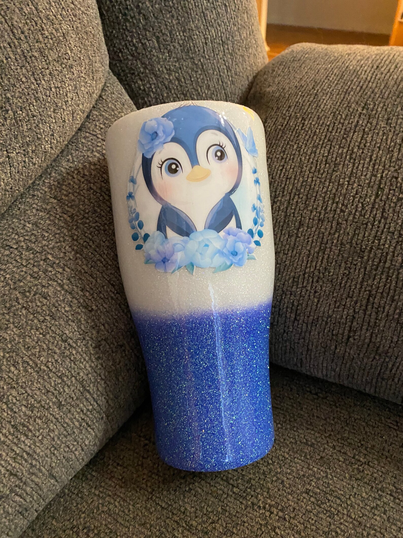 Cute Penguin Glitter 30 oz Tumbler w/lid & Straw Etsy