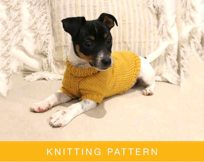 KNITTING PATTERN // Hand Knitted Dog Sweater Extra Small Puppy Sweater