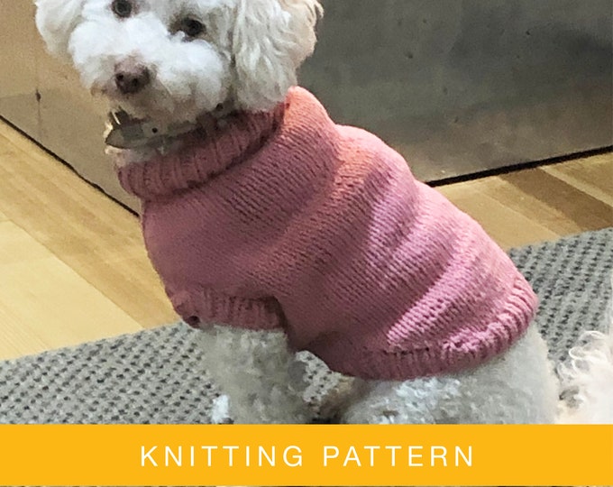 KNITTING PATTERN // Hand Knit Dog Sweater Knitted Dog Coat Handmade Dog