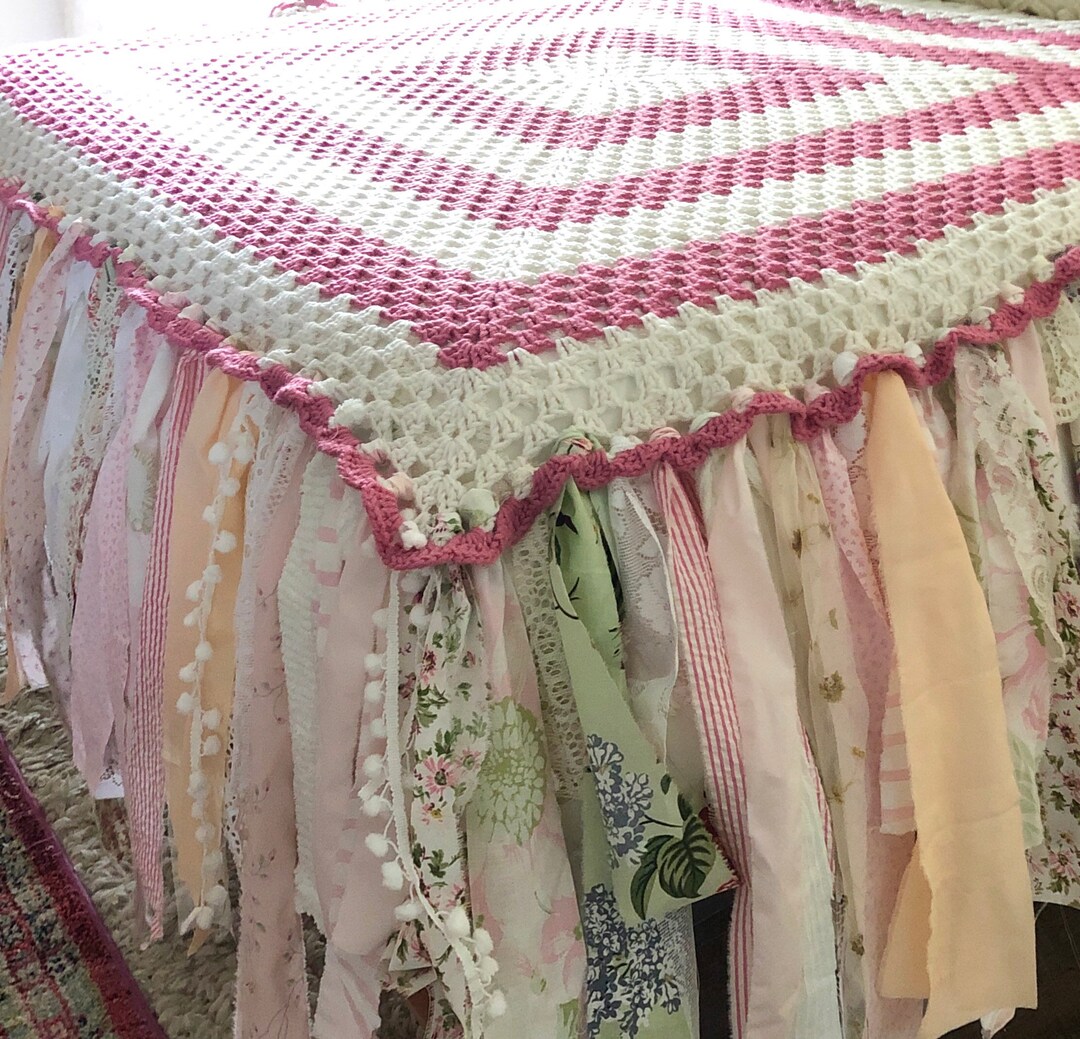 Simply Shabby Chic Bed Coverlet Bedspread Rustic Glam Bedding Throw