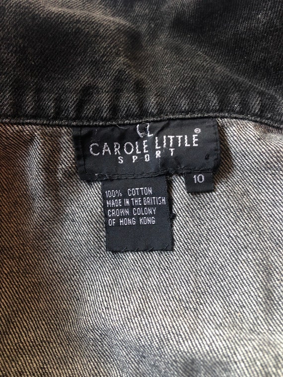 Jean Jacket -  Carole Little Embroidered Black De… - image 6