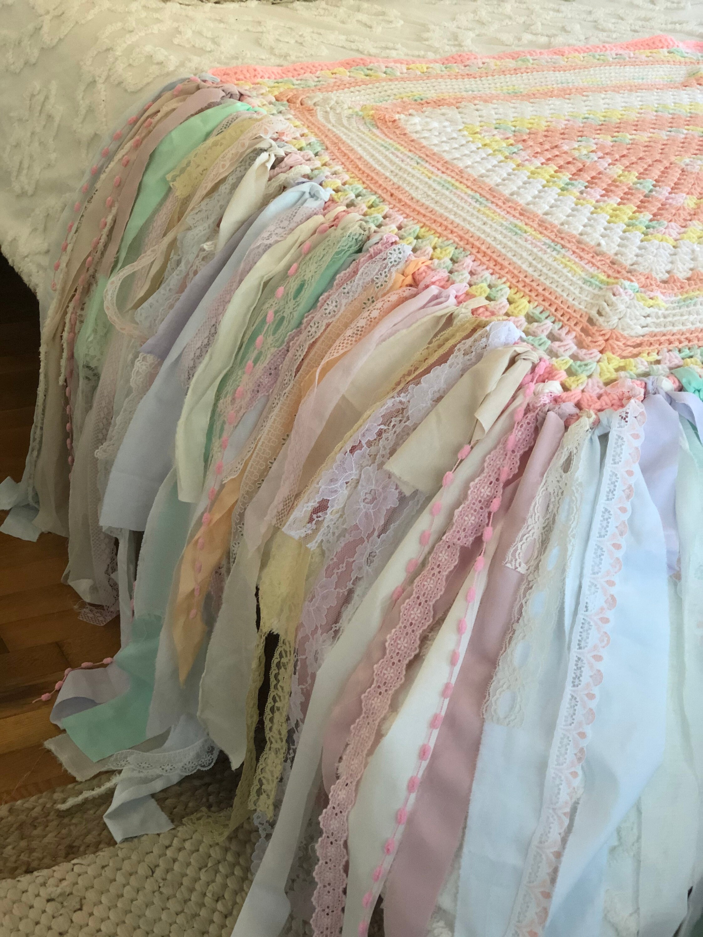 Boho Shabby Chic Bed Coverlet Bedspread Rustic Glam Bedding Etsy