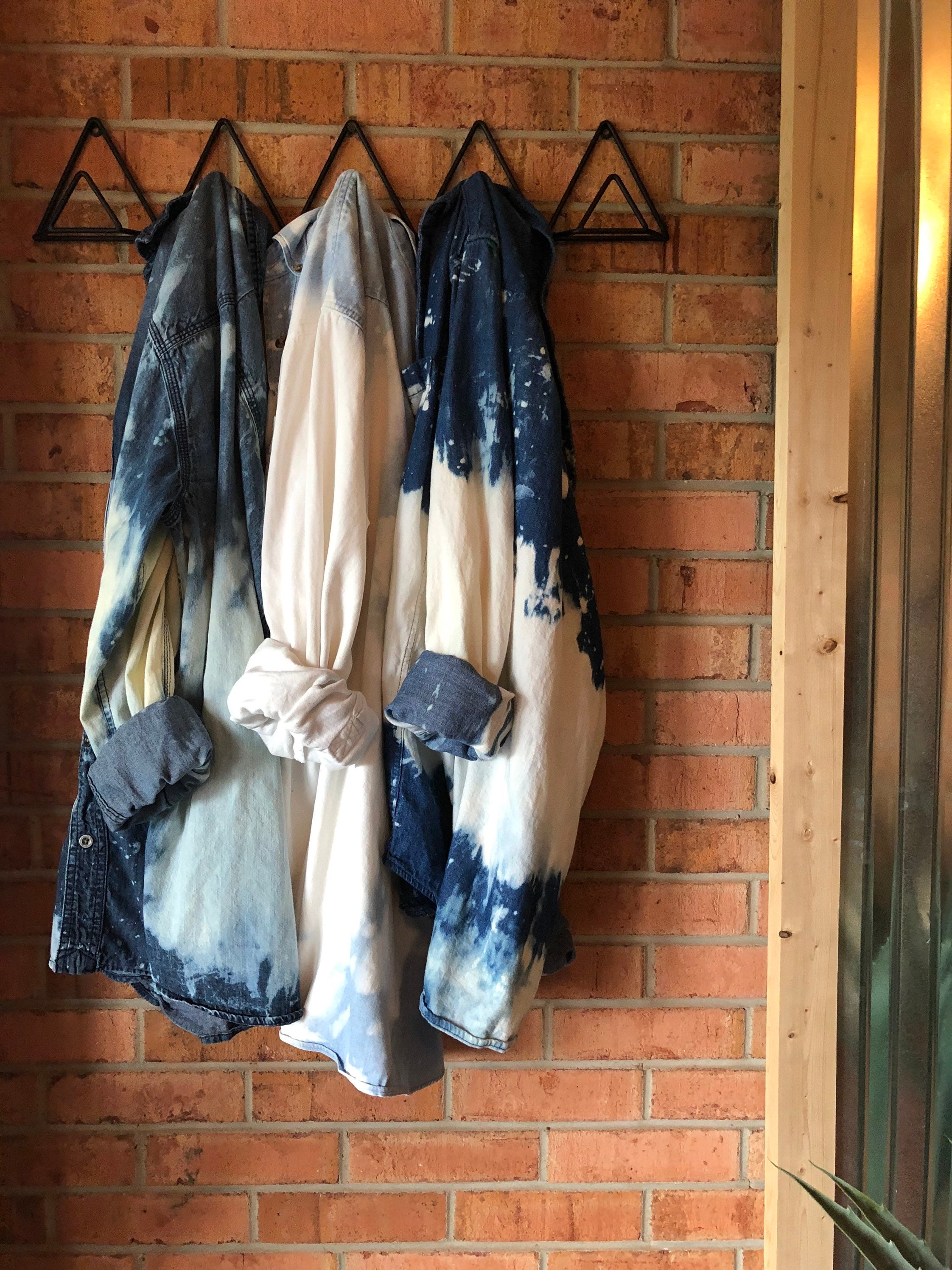 Bleached Denim Shirt - Etsy