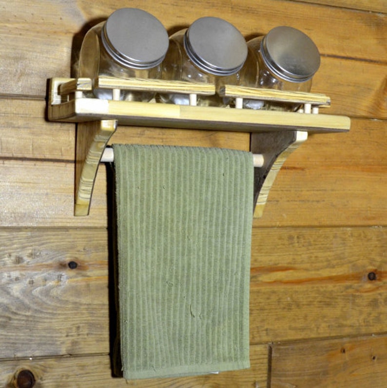 Cedar and Plywood Towel Rack & Canister Set Etsy